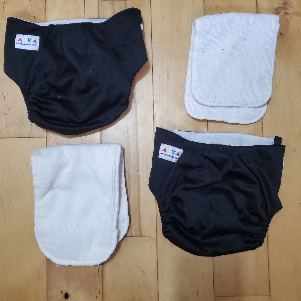 Kids Black and White Reusable Diaper Set Alva Brand